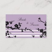 Carte De Placement Mariage Floral Violet Noir Plaque de réglage (Dos)