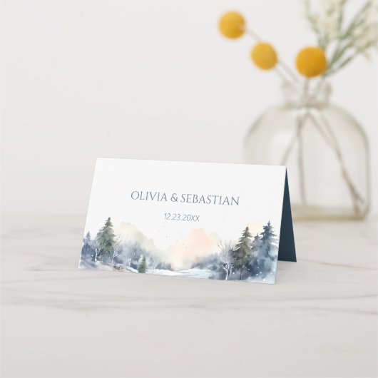 Carte De Placement Mariage forestier rustique (Dos)