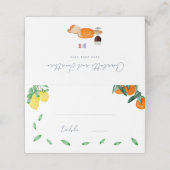 Carte De Placement Mariage français Citrus Numéro de tableau (Extérieur déplié)