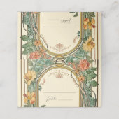 Carte De Placement Mariage frontalier orné fleur sauvage victorien (Extérieur déplié)