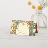 Carte De Placement Mariage frontalier orné fleur sauvage victorien (Dos)