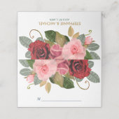 Carte De Placement Mariage frontalier rouge et rose (Extérieur déplié)