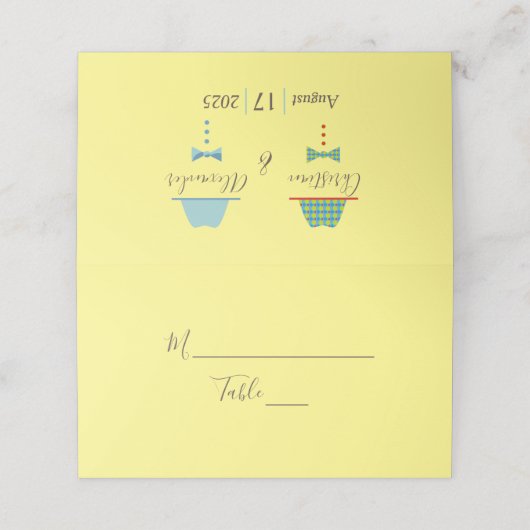 Carte De Placement Mariage gay (Extérieur déplié)