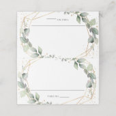 Carte De Placement Mariage géométrique de feuillage d'or de feuillage (Extérieur déplié)