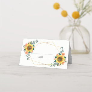 Carte De Placement Mariage géométrique de la plage de tournesol
