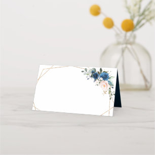 Carte De Placement Mariage géométrique de Navy Blue Blush Rose Boho