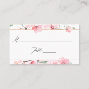 Carte De Placement Mariage géométrique de printemps à fleurs de ceris