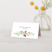 Carte De Placement Mariage géométrique floral rose pâle (Dos)