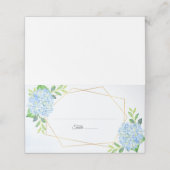 Carte De Placement Mariage géométrique moderne Blue Hydrangea (Extérieur déplié)
