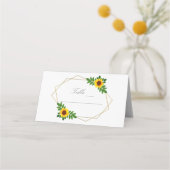 Carte De Placement Mariage géométrique tournesol (Devant)