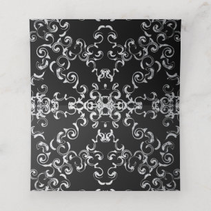 Carte De Placement Mariage gothique argenté et noir