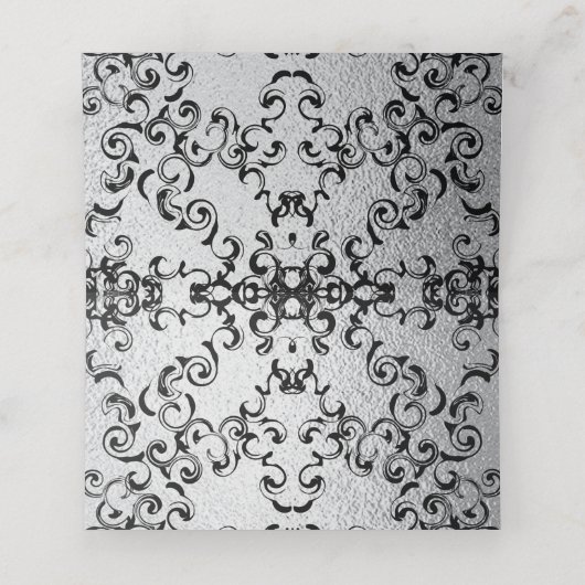 Carte De Placement Mariage gothique argenté et noir (Intérieur déplié)