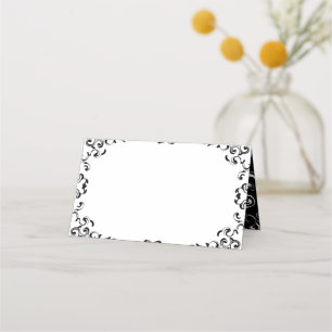 Carte De Placement Mariage gothique noir et blanc
