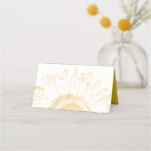 Carte De Placement Mariage graphique de tournesol jaune (Dos)