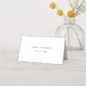Carte De Placement Mariage gras moderne blanc plié (Dos)