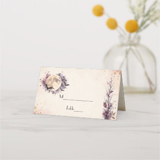 Carte De Placement Mariage Halloween automnal élégant aquarelle borde
