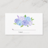 Carte De Placement Mariage Hydrangea Bleu et Lavande Clair (Devant)
