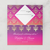 Carte De Placement Mariage indien rose violet orange (Extérieur déplié)