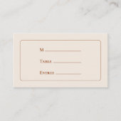 Carte De Placement Mariage ivoire Boho simple Entree Choix plat (Devant)