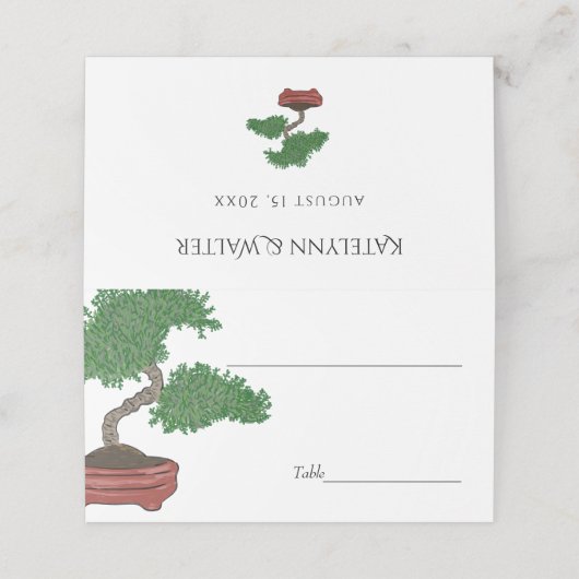 Carte De Placement Mariage japonais Bonsai Tree (Extérieur déplié)