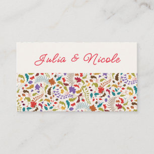 Carte De Placement Mariage Jardin de fleurs exotiques Wild Rose Woods