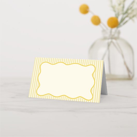 Carte De Placement Mariage jaune beurre moderne (Devant)