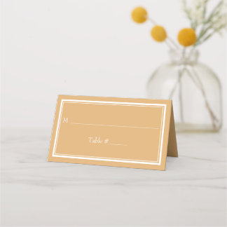 Carte De Placement Mariage jaune minimaliste à la frontière moderne