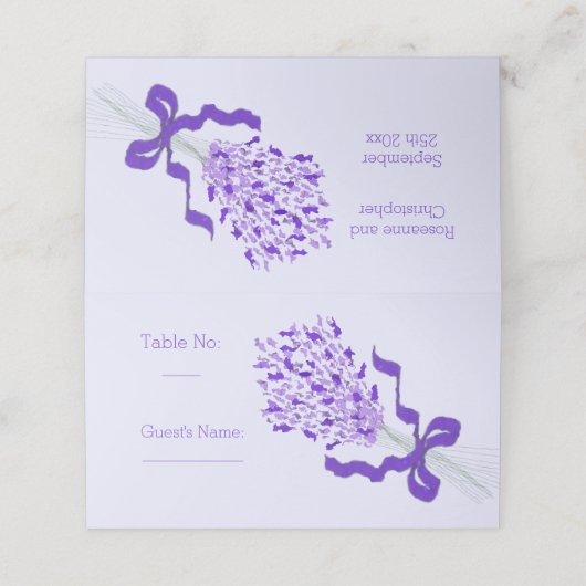 Carte De Placement Mariage Lavender Blush (Extérieur déplié)