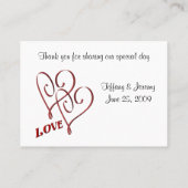 Carte De Placement Mariage Love Two Hearts Table (Dos)