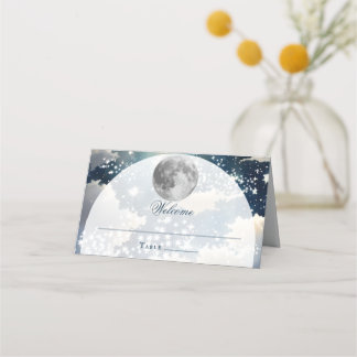 Carte De Placement Mariage lunaire de nuit