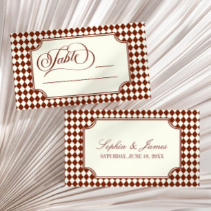 Carte De Placement Mariage Luxueux de Style Ancien en Bourgogne et Iv