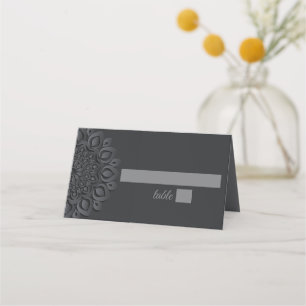 Carte De Placement Mariage Mandala coupé en papier noir