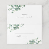 Carte De Placement Mariage mariage Eucalyptus vert (Extérieur déplié)