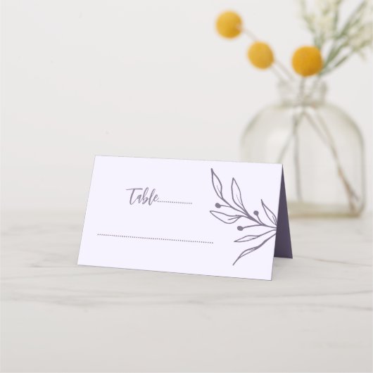 Carte De Placement Mariage mauve simple (Devant)
