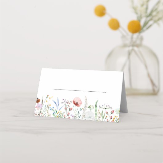 Carte De Placement Mariage Meadow Fleur sauvage coloré (Devant)