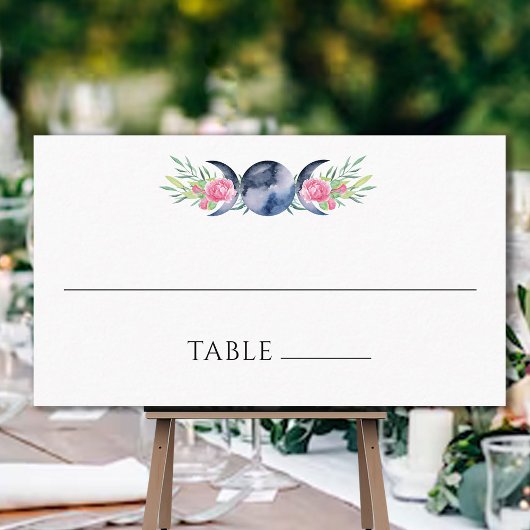 Carte De Placement Mariage métaphysique floral de rose de phase de lu