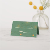 Carte De Placement Mariage minimal Vosvos vert (Dos)