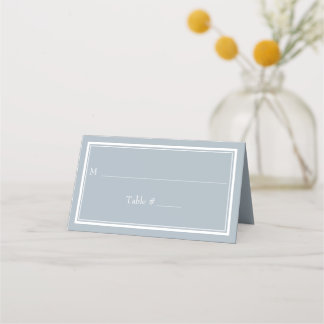 Carte De Placement Mariage minimaliste à bordure moderne gris clair