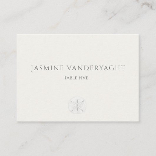 Carte De Placement Mariage Minimaliste au Bord de la Mer (Devant)