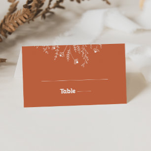 Carte De Placement Mariage Minimaliste aux Fleurs Sauvages en Terraco
