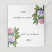 Carte De Placement Mariage minimaliste blanc Hydrangea (Extérieur déplié)