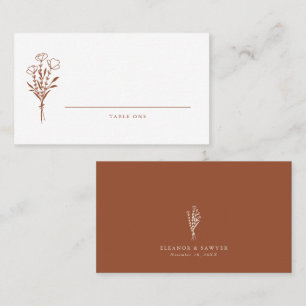 Carte De Placement Mariage minimaliste Botanique Terracotta Boho
