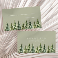 Mariage minimaliste de la forêt de pins neigeux d'