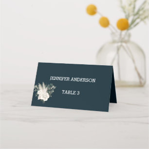 Carte De Placement Mariage minimaliste de la marine et de la rose bla
