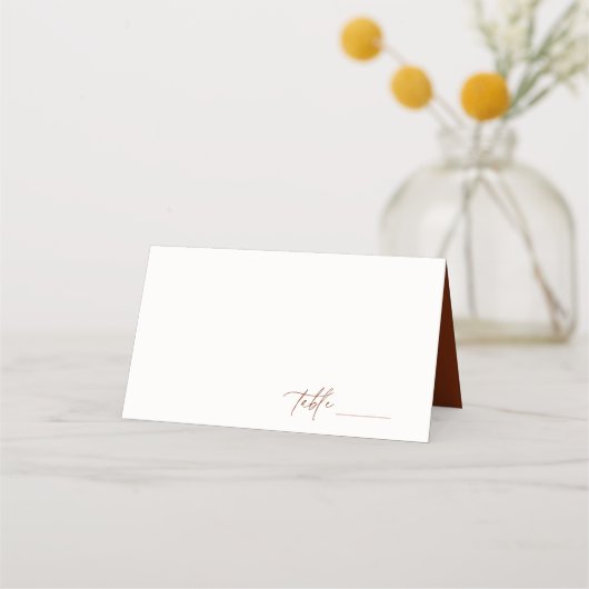 Carte De Placement Mariage minimaliste du désert Sienna (Devant)