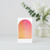 Carte De Placement Mariage Moderne Boho Arch Sunset Ombre Nom Menu (Debout devant)