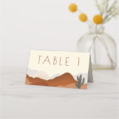 Carte De Placement Mariage moderne Boho Desert Numéro de siège (Devant)