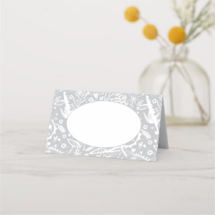 Carte De Placement Mariage moderne Botanique gris argent