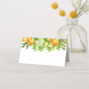 Carte De Placement Mariage Moderne Citron Orange d'Été