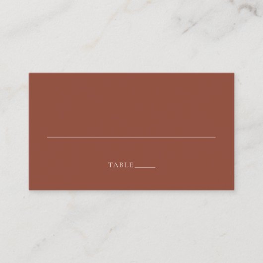 Carte De Placement Mariage Moderne Editorial Cuivre Rustique (Devant)